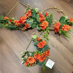 Orange Floral Wall Decor